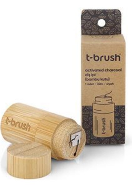 Aktif Kömürlü Bambu Kutu Doğal Diş İpi - 30m - Plastiksiz