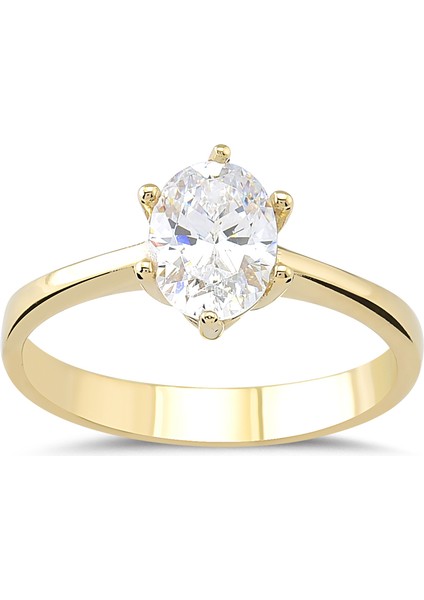 Preciosa Zirconia Taşlı Gümüş Tektaş Yüzük YZG.380