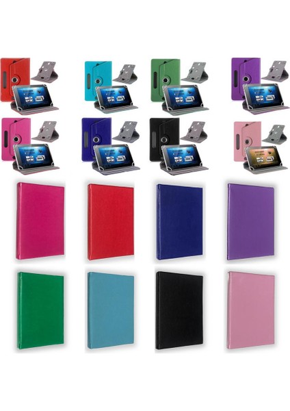 Vorcom Vorcom S7 Classic Universal Dönerli Standlı Tablet Kılıfı A. Pembe