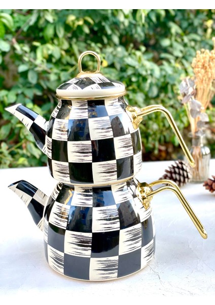 Damalı Emaye Çaydanlık indirimleri