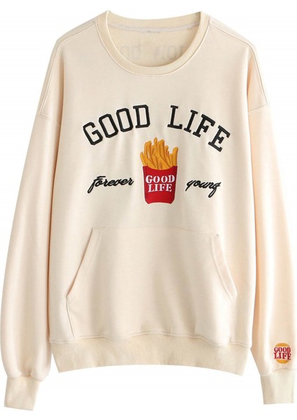 Unisex Ekru Bts Good Life Sweatshirt