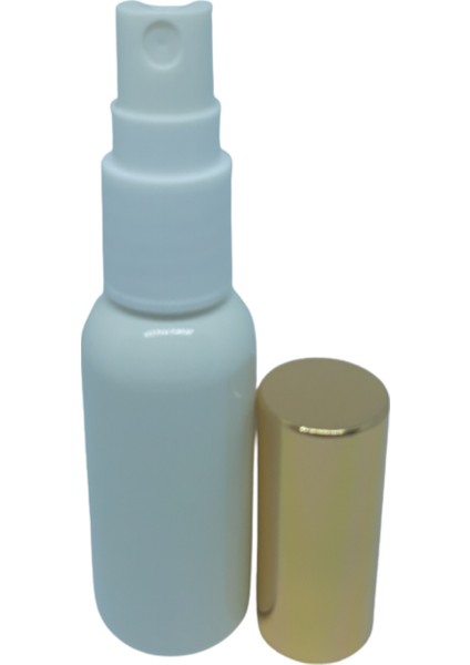 Parfüm ve Kolonya Şişesi Beyaz 30 ml 5 Adet Sarı Kapak Boş Plastik