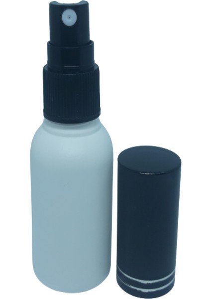 Parfüm ve Kolonya Şişesi Beyaz 30 ml 5 Adet Siyah Kapak Boş Plastik