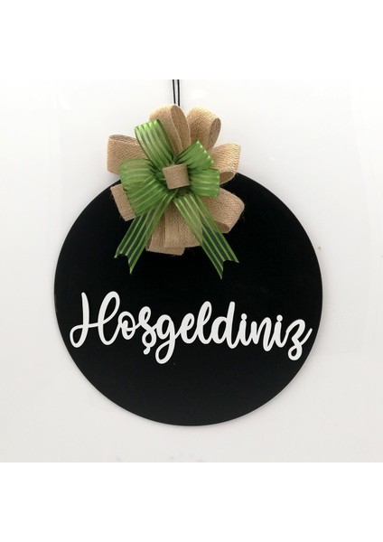 Ahşap Kapı Süsü Hoşgeldiniz - Siyah 54224