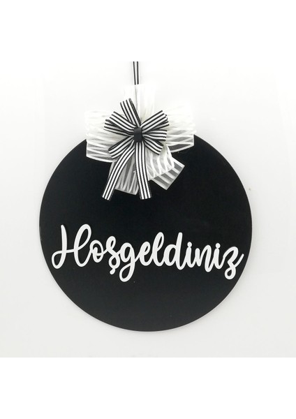 Ahşap Kapı Süsü Hoşgeldiniz - Siyah 54226