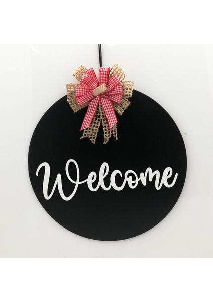 Ahşap Kapı Süsü Welcome - Siyah 54231