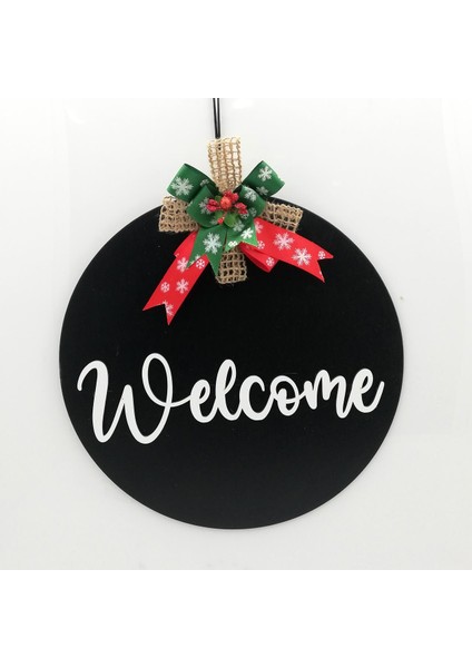 Ahşap Kapı Süsü Welcome - Siyah 54237