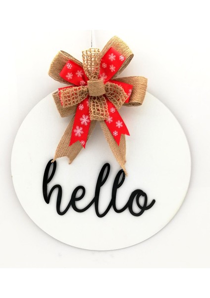 Ahşap Kapı Süsü Hello - Beyaz 54239