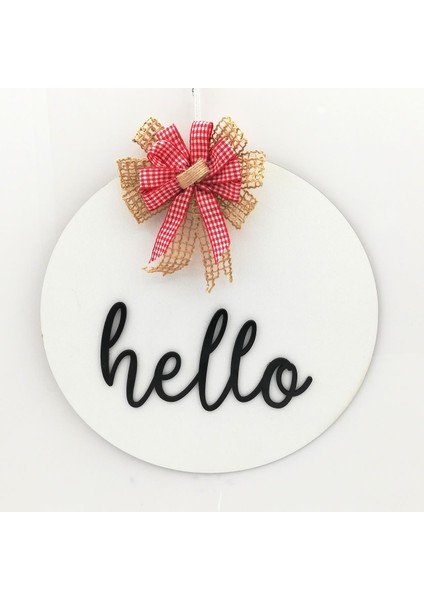 Ahşap Kapı Süsü Hello - Beyaz 54241