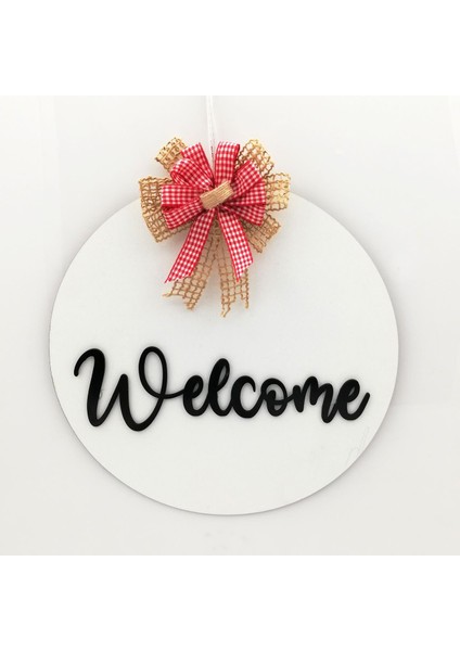 Ahşap Kapı Süsü Welcome - Beyaz 54247