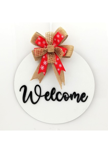 Ahşap Kapı Süsü Welcome - Beyaz 54251