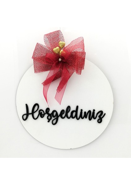 Ahşap Kapı Süsü Hoşgeldidniz - Beyaz 54254
