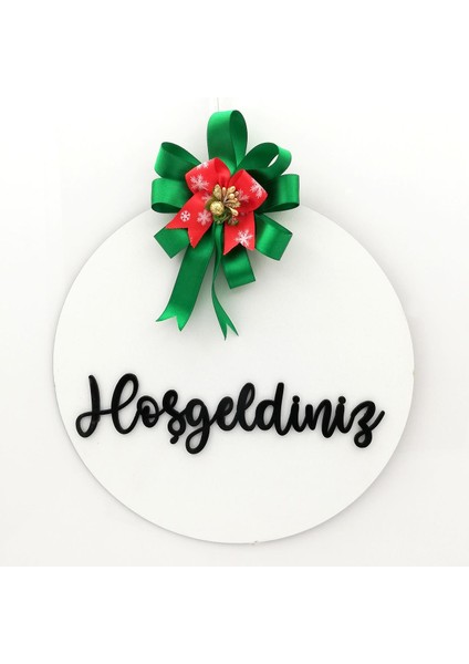 Ahşap Kapı Süsü Hoşgeldidniz - Beyaz 54255