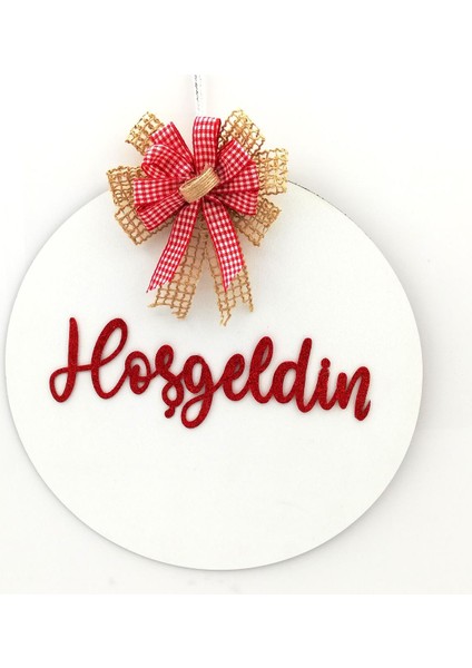 Ahşap Kapı Süsü Hoşgeldiniz - Beyaz 54261