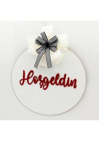 Ahşap Kapı Süsü Hoşgeldiniz - Beyaz 54269