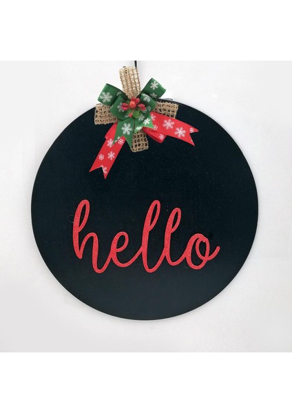 Ahşap Kapı Süsü Hello - Siyah 54285