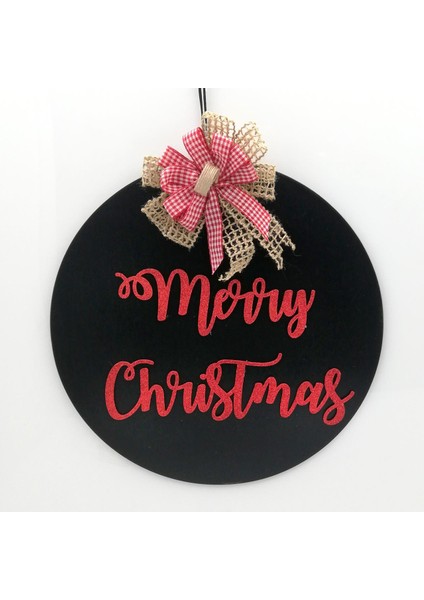 Ahşap Kapı Süsü Merry Chistmas - Siyah 54300