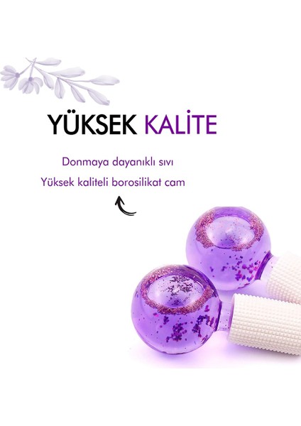 Ice Globes Buz Küresi Soğuk Masaj ve Terapi Topu 2 Adet BORASİLİKAT CAM (Mor) SAKLAMA KUTULU
