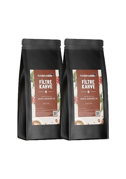 Ambruvase Taze Çekilmiş Filtre Kahve 1 Kg - 2 Adet 500 Gr