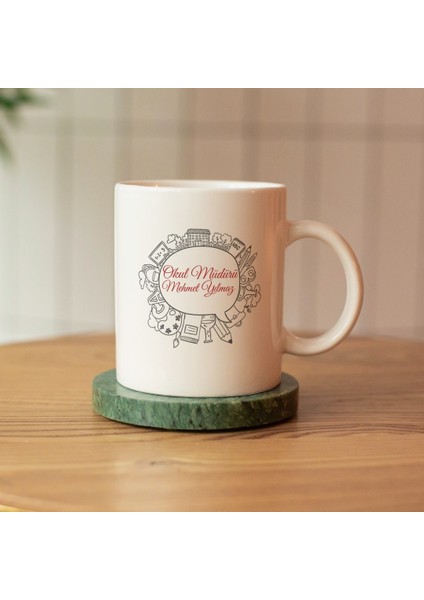 Okul Müdürü Tasarımlı Kişiye Özel Kupa Bardak