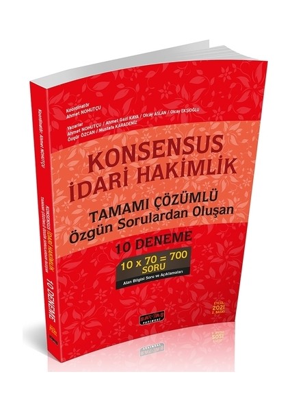 Konsensus Idari Hakimlik Tamamı Çözümlü Özgün Sorulardan Oluşan 10 Deneme Savaş Yayınları Eylül 2021