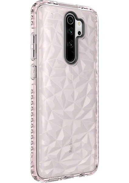 - Xiaomi Redmi Note 8 Pro - Kılıf Koruyucu Prizmatik Görünümlü Buzz Kapak - Pembe