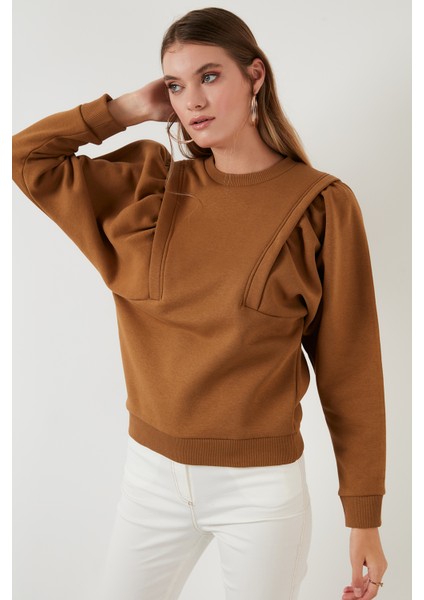 Bisiklet Yaka Pamuklu Basic Örme Sweat Kadın Sweat 601MS0183
