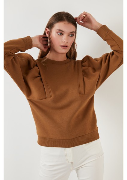 Bisiklet Yaka Pamuklu Basic Örme Sweat Kadın Sweat 601MS0183