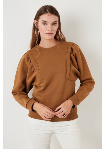 Bisiklet Yaka Pamuklu Basic Örme Sweat Kadın Sweat 601MS0183