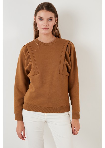 Bisiklet Yaka Pamuklu Basic Örme Sweat Kadın Sweat 601MS0183