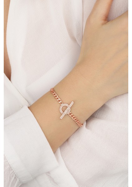 Gurmet Zincir Gümüş Gemici Kilit Bileklik