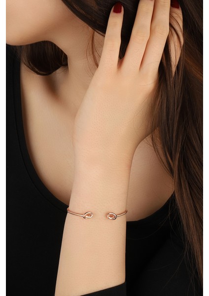 Taşsız Kıvrımlı Gümüş Bilezik