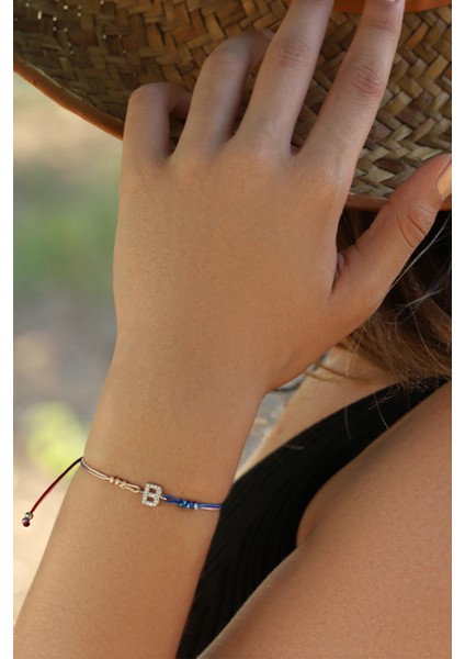 Ipli Gümüş Harf Bileklik