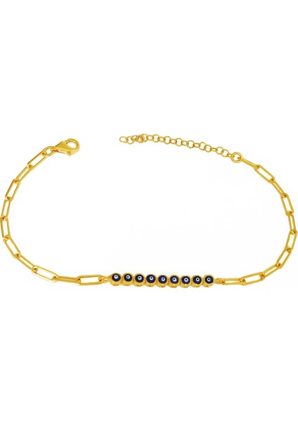 Mineli Nazar Boncuğu Gümüş Bileklik modelleri