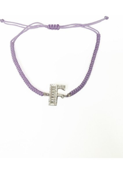 Lila Ipli Gümüş Harfli Bileklik fiyatları