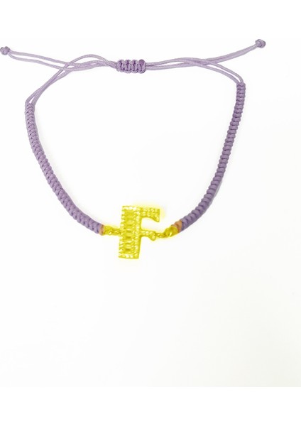 Lila Ipli Gümüş Harfli Bileklik modelleri