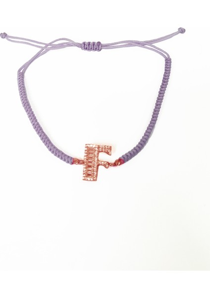 Lila Ipli Gümüş Harfli Bileklik fırsatları