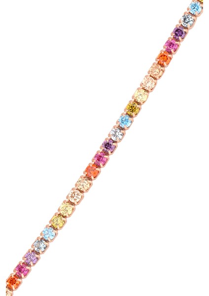 Renkli Taşlı Gümüş Suyolu Choker 2 mm indirimleri