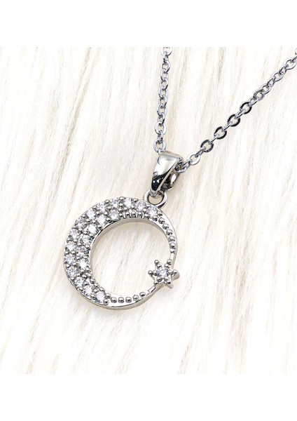 Masum Melek Işıklı Fanus & Gümüş Renk Ay Yıldız Kolye Hediye Seti modelleri