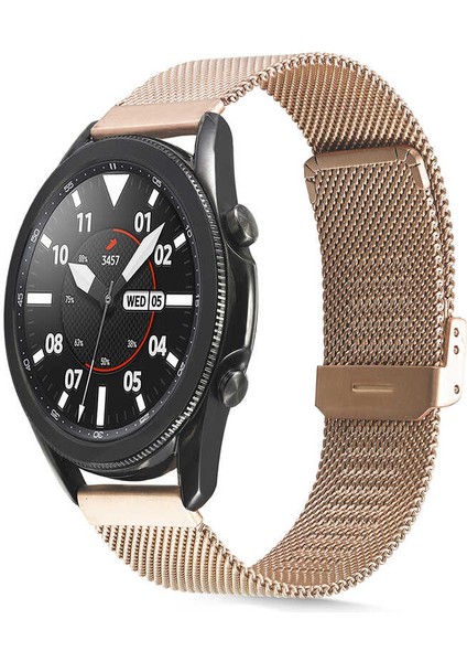 Samsung Galaxy Watch Gear S3 Metal Kayış Kordon Milano Loop 46mm KRD-45 Rose Gold