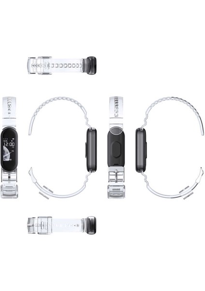 Xiaomi Mi Band 6 Şeffaf Görünüm Esnek Silikon Kayış Kordon KRD-27 Sarı fırsatları