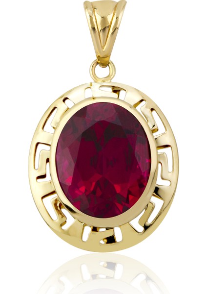 Altın Grek Yakut (Ruby) Renk Kolye