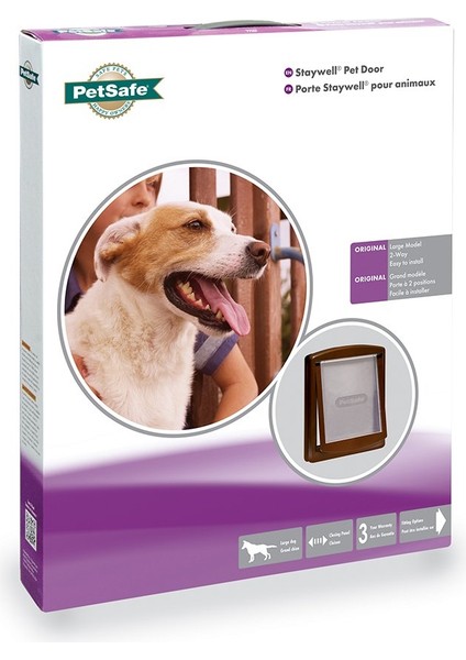 Pet Safe Petsafe 775 Ef Staywell Orijinal 2 Yönlü Kilitli Kapı Büyük Boy Kahverengi