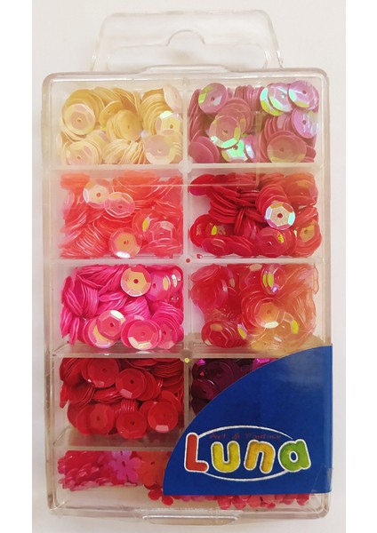 Renkli Elişi Pulları Pembe Tonları - Plastik Kutu
