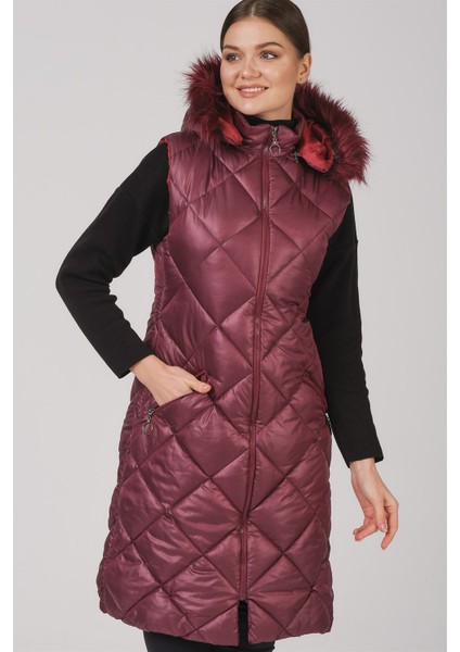 Z6717 Dewberry Bayan Yelek-Bordo fiyatları