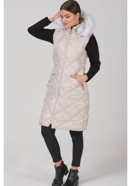 Z6717 Dewberry Bayan Yelek-Krem indirimleri