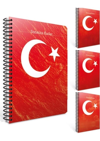 Sonsuza Kadar A4 Karton Kapak Spiralli Defter 80 Yaprak Kareli
