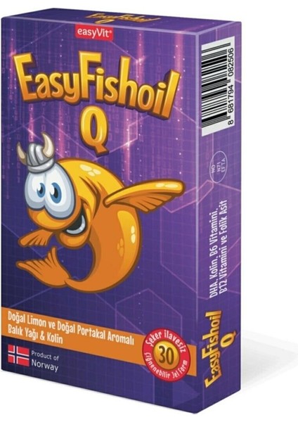 Easy Fishoil Q Omega 3 Kolin 30 Tablet