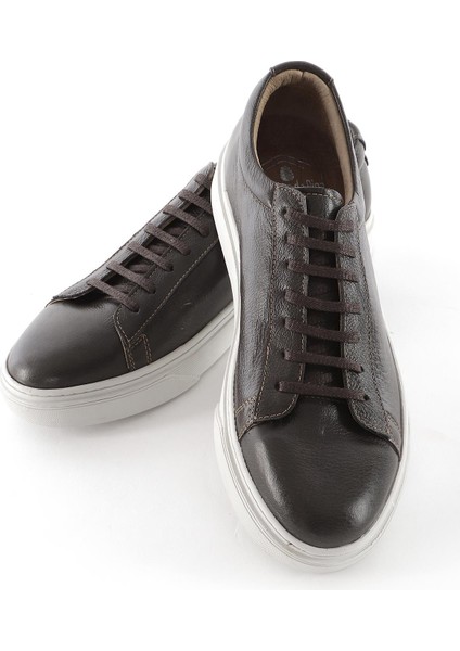Hakiki Deri Füme Erkek Ayakkabı Günlük Beyaz Tabanlı Sneakers indirimleri