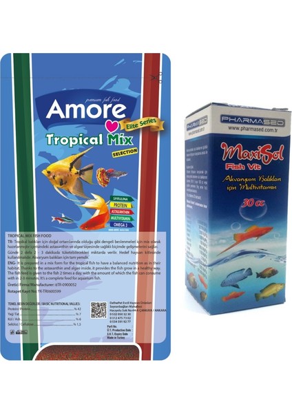 Tropical Mi x Selection 45 gr Poşet Akvaryum Balık Yemi + Fishvit 30CC